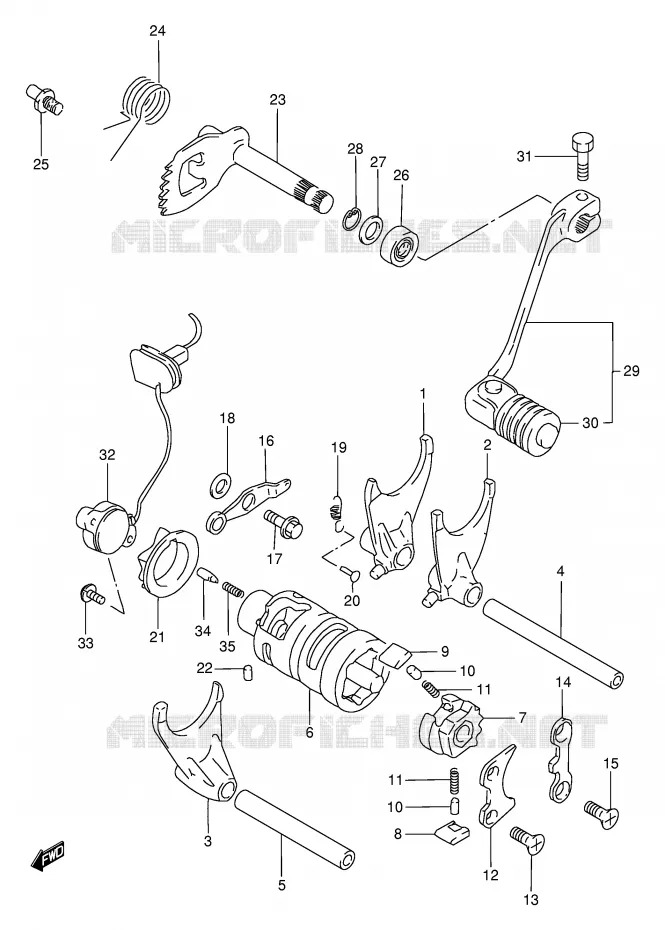 ENSEMBLE DE SELECTION DE VITESSES Suzuki MOTO 650 DR 1999  DR650SEUX(E4)