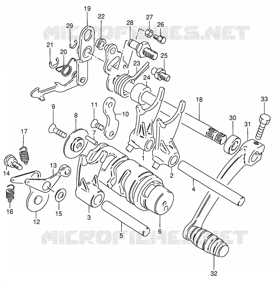 ENSEMBLE DE SELECTION DE VITESSES Suzuki MOTO 80 DS 1998  DS80W(E3/E28)