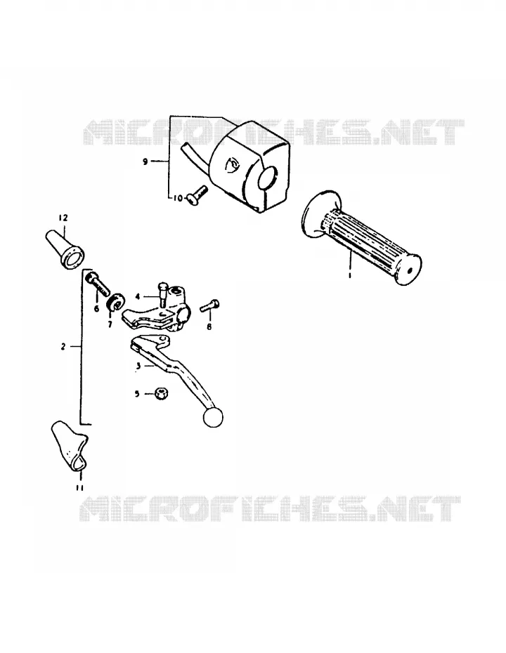 ENSEMBLE LEVIER - COMMODO GAUCHE (GS1000ET E22, GS1000HT, GS1000T) Suzuki MOTO 1000 GS 1980  GS1000HT(T)
