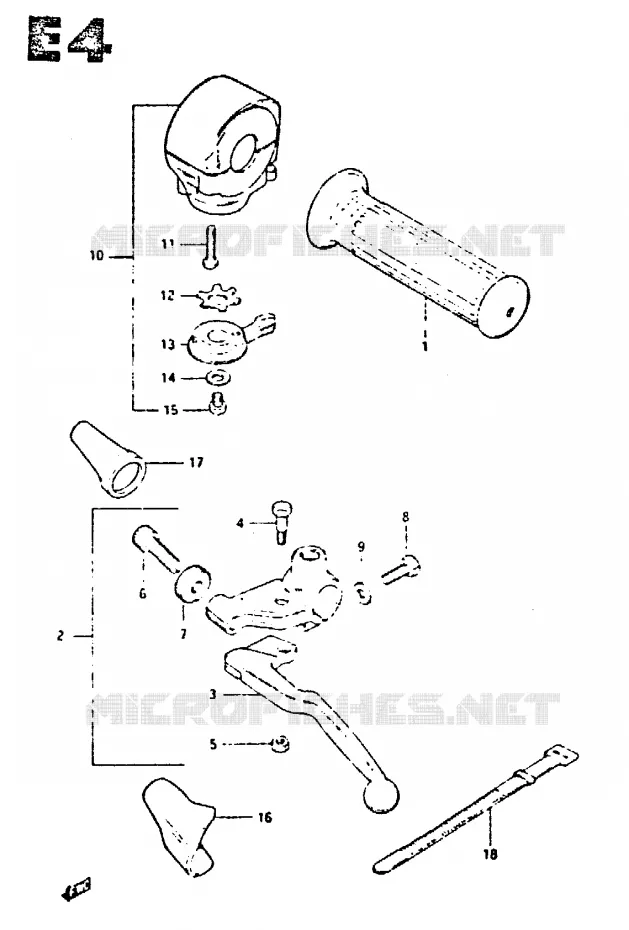 ENSEMBLE POIGNEE GAUCHE Suzuki MOTO 650 GS 1983  GS650GTD