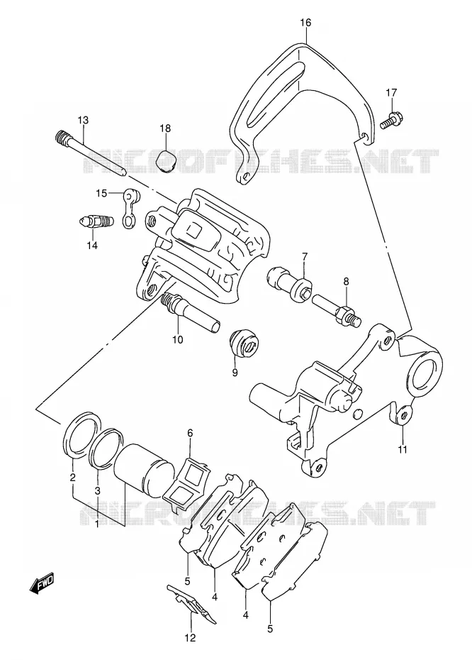 ETRIER DE FREIN ARRIERE (MODELE L/M) Suzuki MOTO 250 DR 1992  DR250SN(E24)