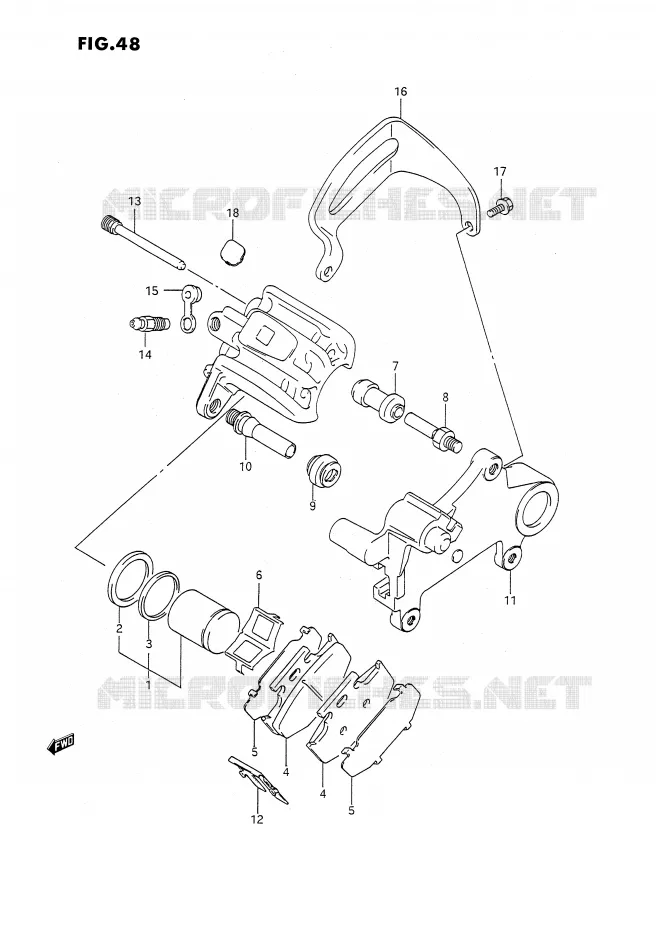 ETRIER DE FREIN ARRIERE (MODELE L/M) Suzuki MOTO 350 DR 1992  DR350SHN(E2)