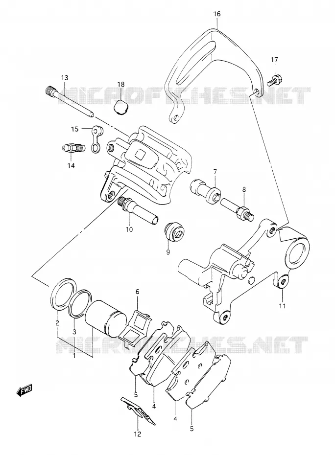 ETRIER DE FREIN ARRIERE (MODELE L/M) Suzuki MOTO 350 DR 1993  DR350P(E28)