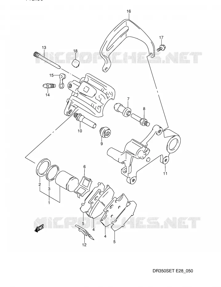 ETRIER DE FREIN ARRIERE (MODELE L/M) Suzuki MOTO 350 DR 1995  DR350SES(E28)