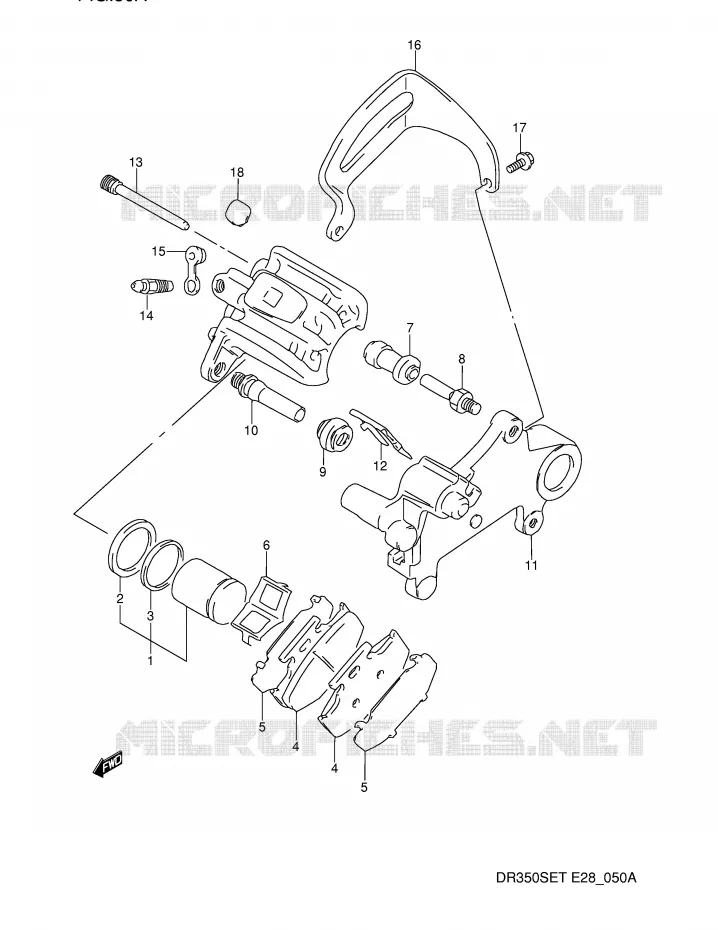 ETRIER DE FREIN ARRIERE (MODELE N/P) Suzuki MOTO 350 DR 1993  DR350SP(E28)