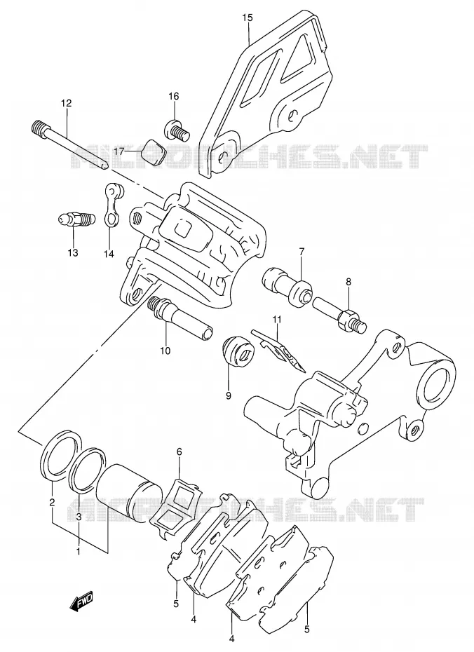 ETRIER DE FREIN ARRIERE (MODELE R) Suzuki MOTO 250 DR 1994  DR250SR(E24)
