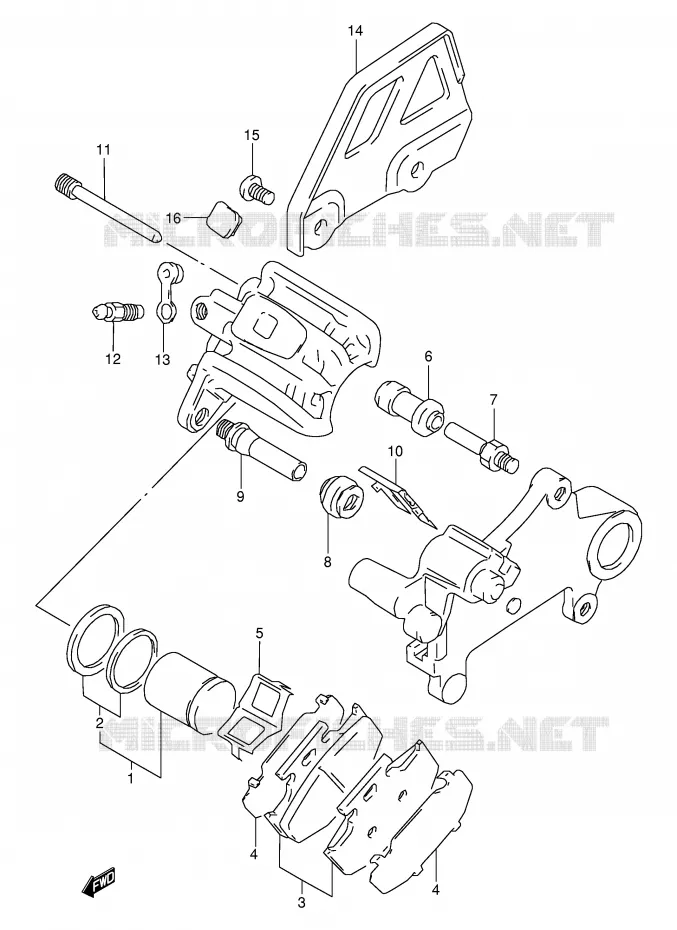 ETRIER DE FREIN ARRIERE Suzuki MOTO 350 DR 1998  DR350SEW(E2)