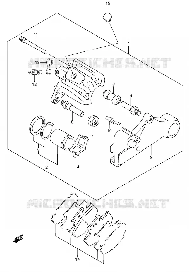 ETRIER DE FREIN ARRIERE Suzuki MOTO 650 DR 2004  DR650SEK4(E3/E28)