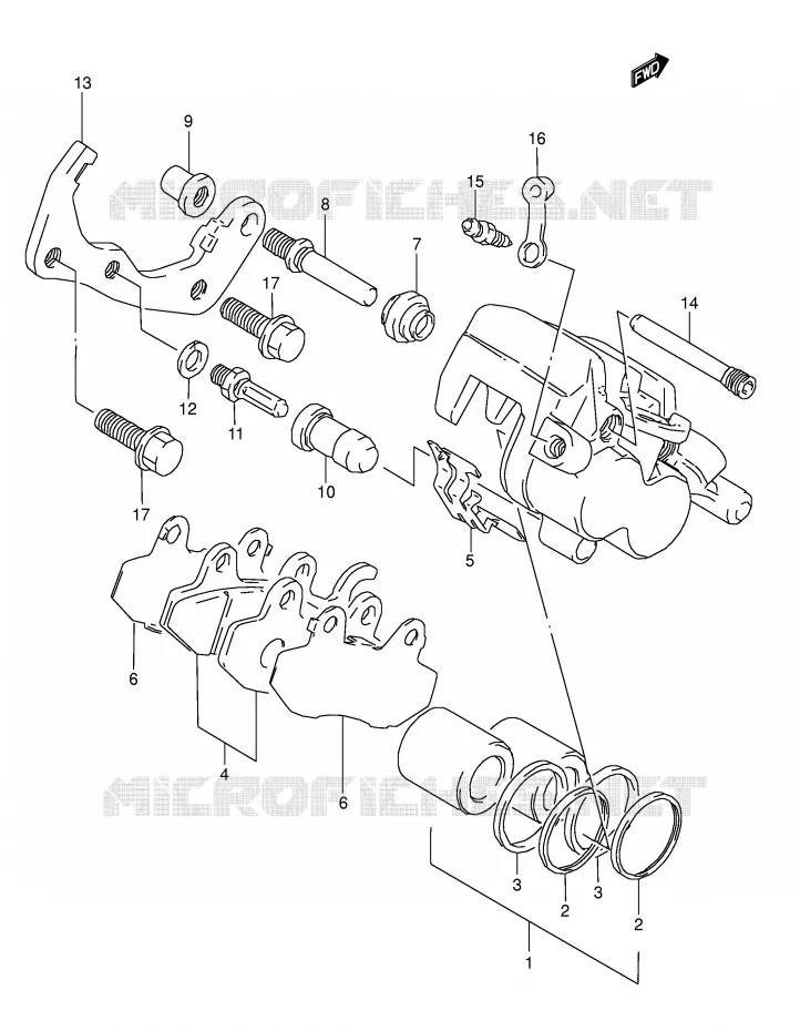 ETRIER DE FREIN ARRIERE Suzuki MOTO 800 DR 1992  DR800SN(E4)