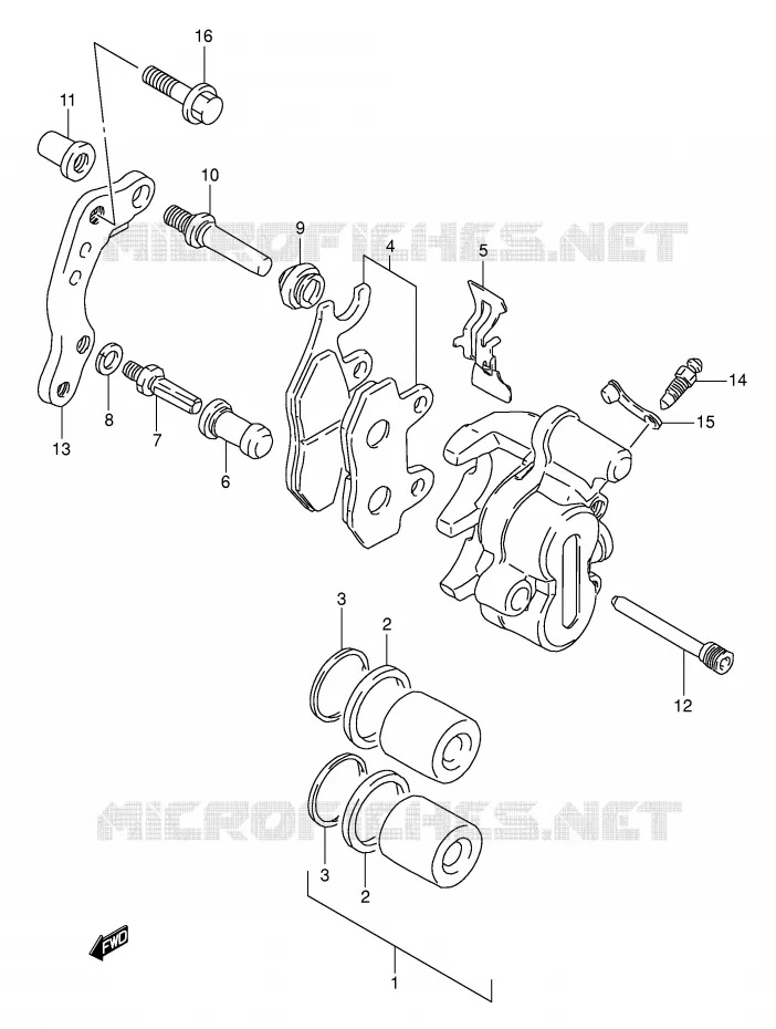 ETRIER DE FREIN AVANT (MODELE L/M) Suzuki MOTO 350 DR 1990  DR350L(E1)