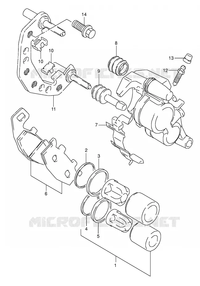 ETRIER DE FREIN AVANT (MODELE M/N/P/R/S) Suzuki MOTO 800 DR 1995  DR800SUS(E4)