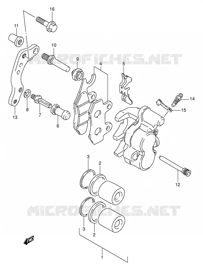 ETRIER DE FREIN AVANT (MODELE N/P/R/S/T) Suzuki MOTO 350 DR 1991  DR350M(E1)