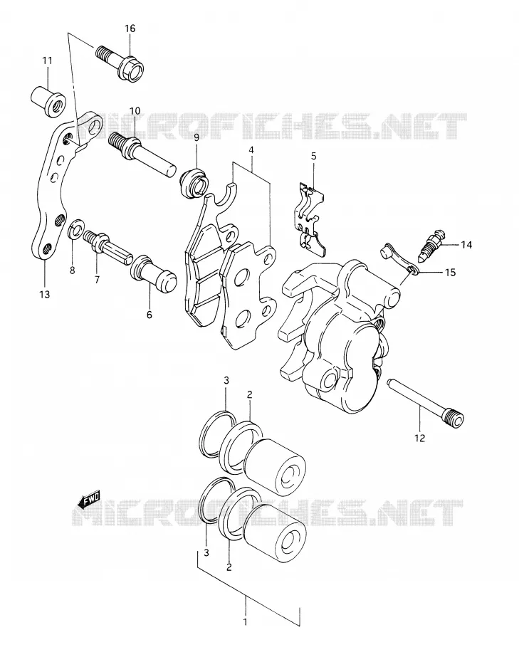 ETRIER DE FREIN AVANT (MODELE N/P/R) Suzuki MOTO 350 DR 1991  DR350M(E28)