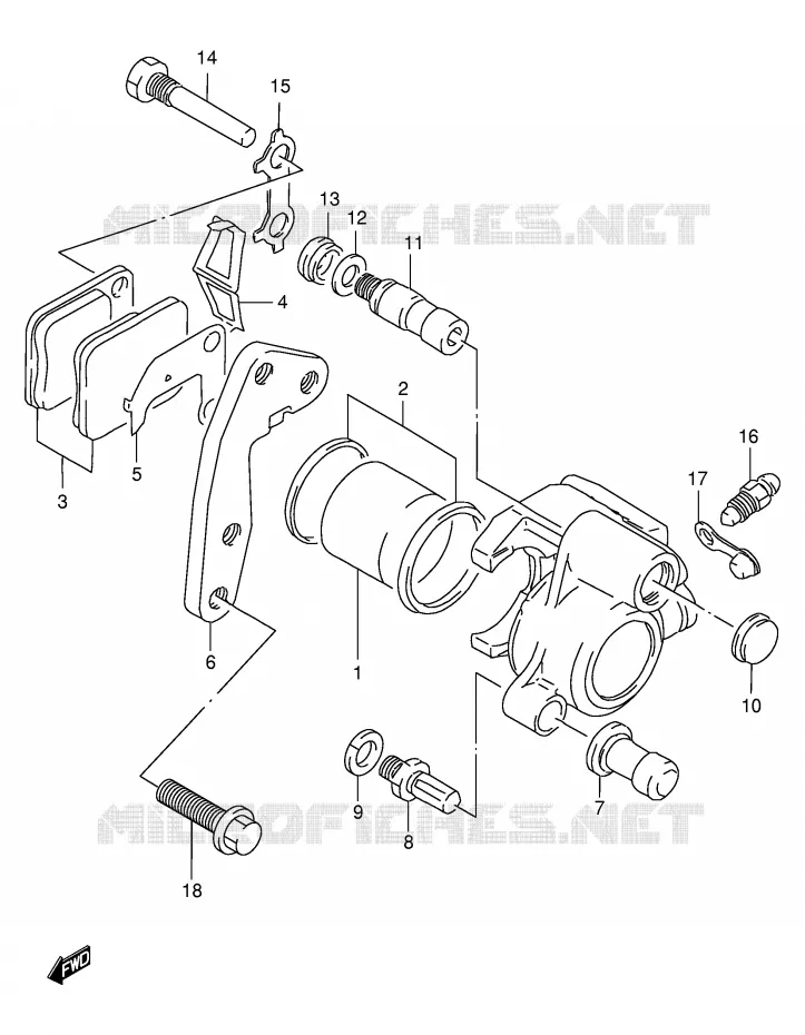 ETRIER DE FREIN AVANT Suzuki MOTO 125 DR 1998  DR125SEW(E4)