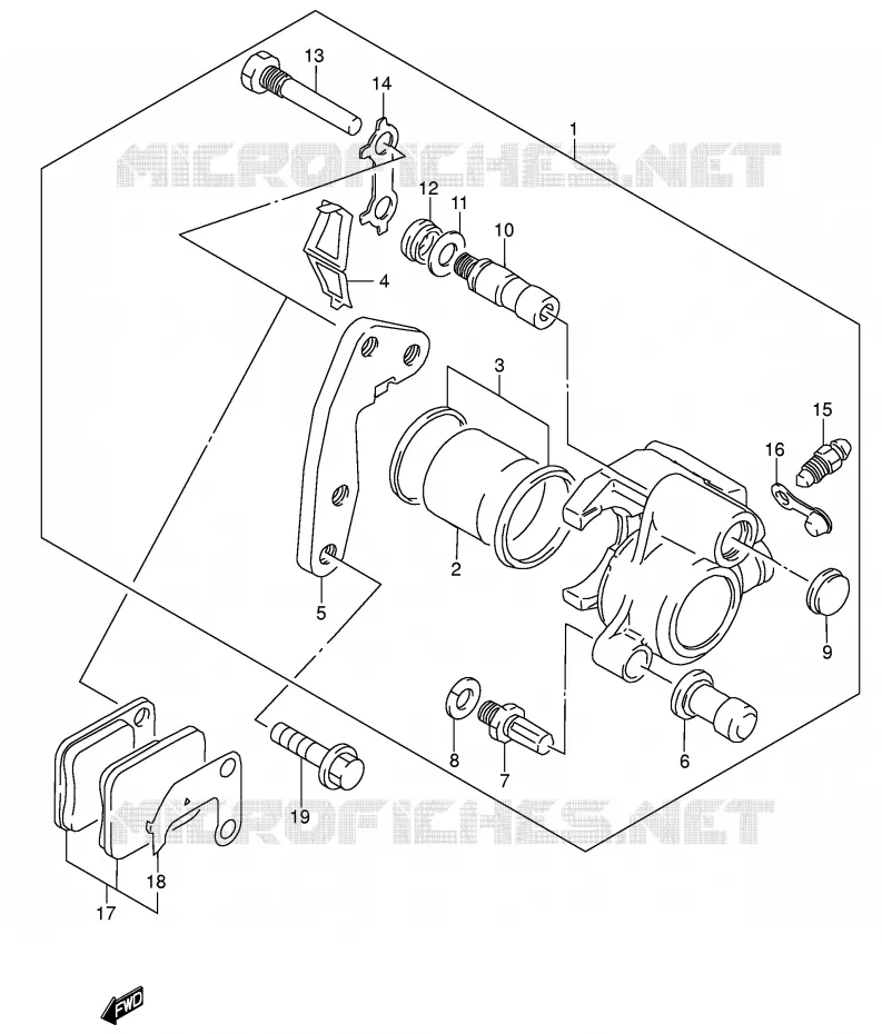 ETRIER DE FREIN AVANT Suzuki MOTO 200 DR 2001  DR200SEK1(E3/E28)