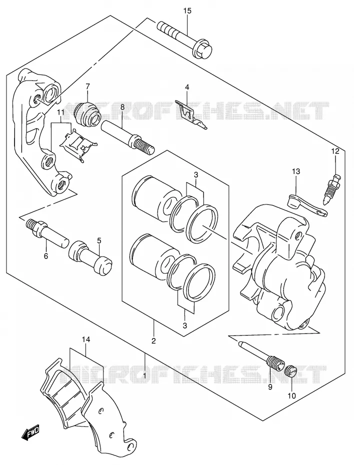 ETRIER DE FREIN AVANT Suzuki MOTO 650 DR 2001  DR650SEUK1(E4)