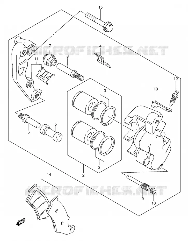 ETRIER DE FREIN AVANT Suzuki MOTO 650 DR 2004  DR650SEK4(E3/E28)