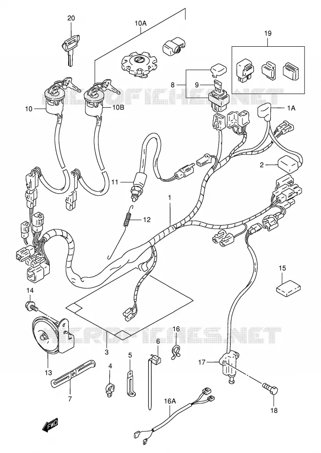 FAISCEAU ELECTRIQUE Suzuki MOTO 125 DR 1999  DR125SEUX(E4)