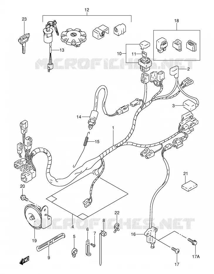 FAISCEAU ELECTRIQUE Suzuki MOTO 200 DR 2000  DR200SEY(E24)