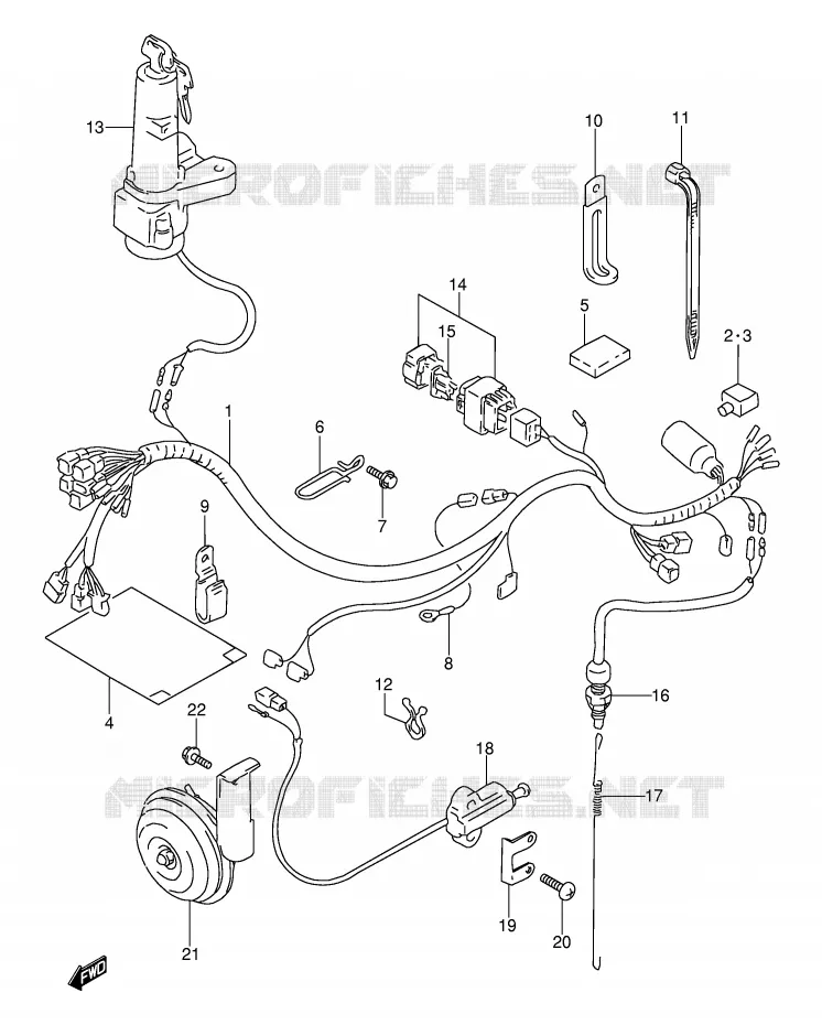 FAISCEAU ELECTRIQUE Suzuki MOTO 250 DR 1992  DR250SN(E24)