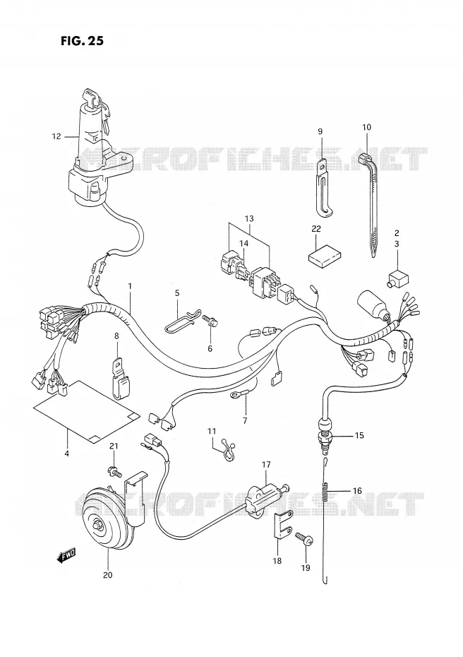 FAISCEAU ELECTRIQUE Suzuki MOTO 350 DR 1993  DR350SP/SHP(E2)