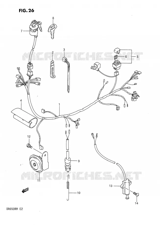 FAISCEAU ELECTRIQUE Suzuki MOTO 650 DR 1991  DR650RM(E2)