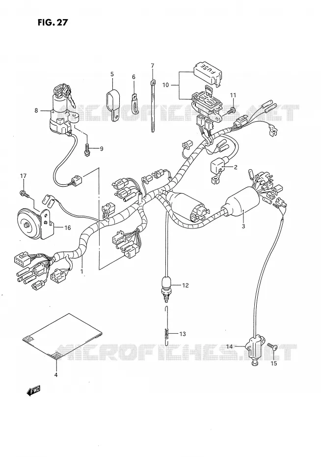 FAISCEAU ELECTRIQUE Suzuki MOTO 650 DR 1992  DR650RN(E4)