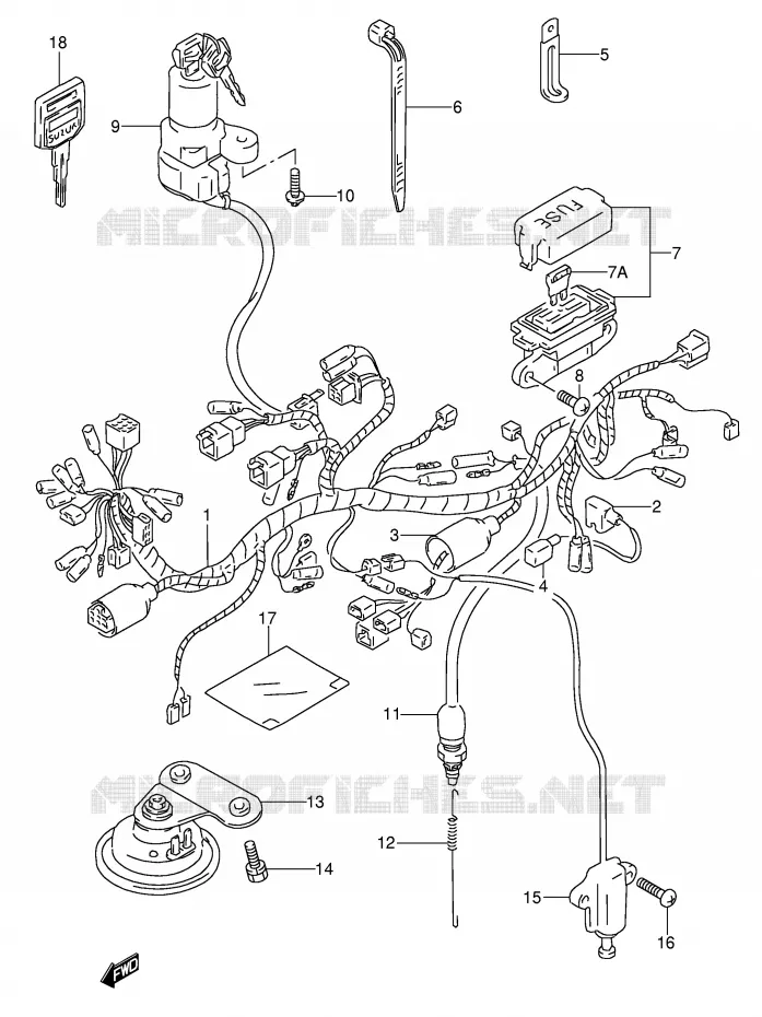 FAISCEAU ELECTRIQUE Suzuki MOTO 650 DR 1992  DR650SEUN(E4)