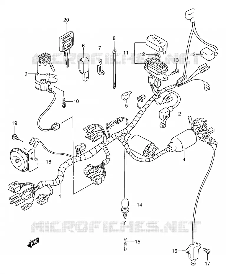 FAISCEAU ELECTRIQUE Suzuki MOTO 650 DR 1995  DR650RES(E2)