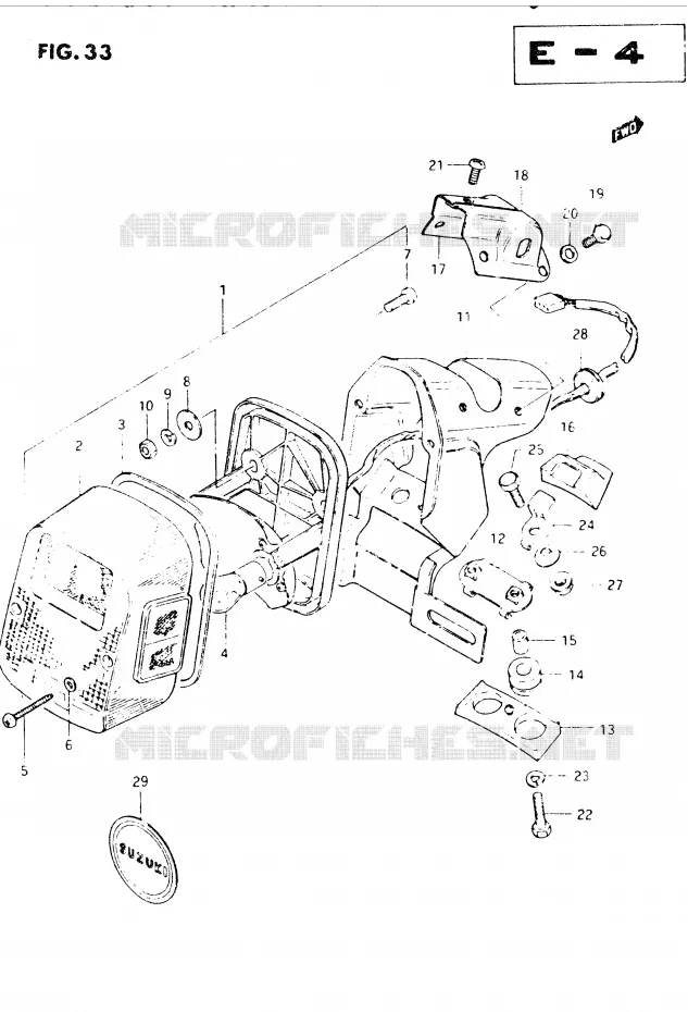 FEU ARRIERE (E18, E39) Suzuki MOTO 250 DR 1983  DR250SD(E1)