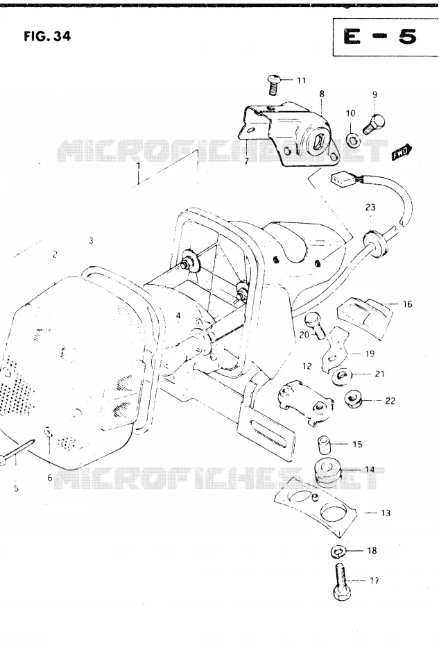 FEU ARRIERE (E22) Suzuki MOTO 250 DR 1983  DR250SD(E1)