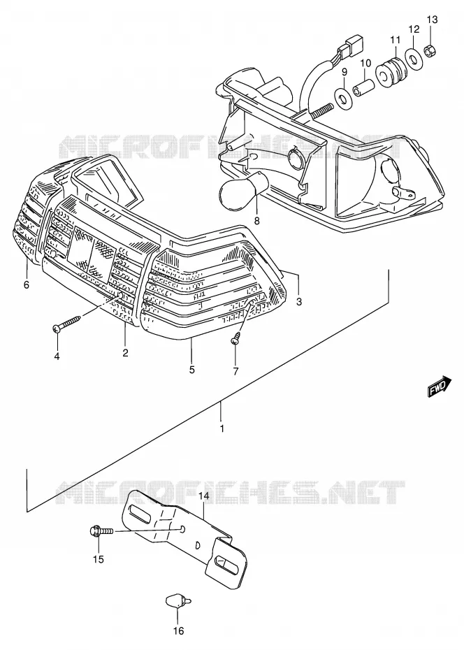 FEU ARRIERE (E24) Suzuki SCOOTER 100 FB 2000  FB100Y(E71)