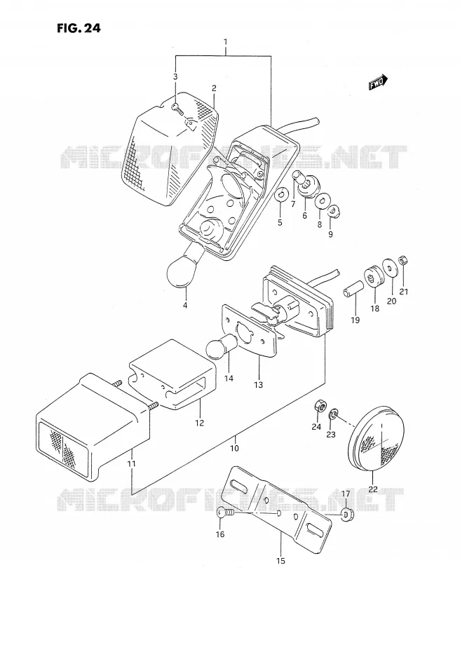 FEU ARRIERE Suzuki MOTO 350 DR 1992  DR350SN(E2)