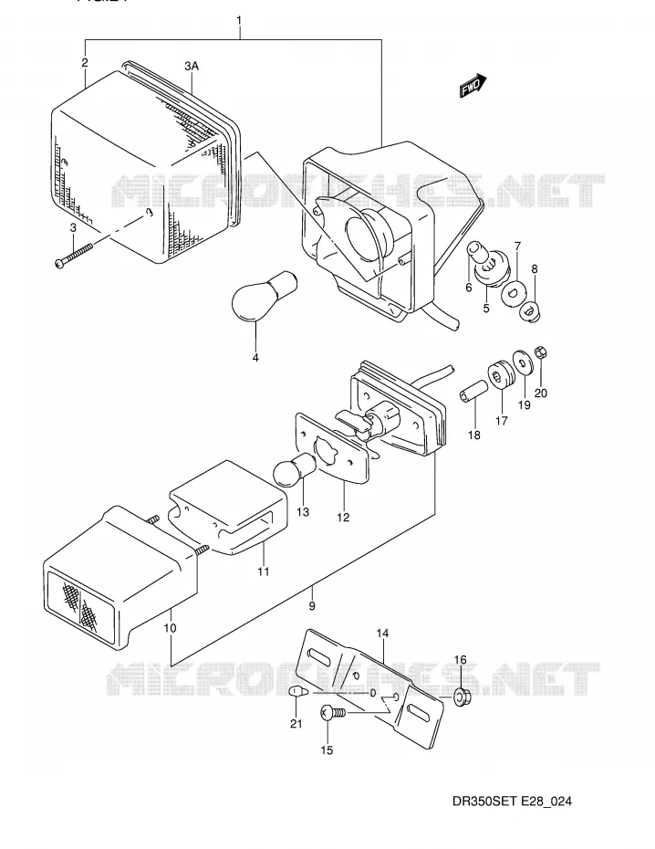 FEU ARRIERE Suzuki MOTO 350 DR 1992  DR350SN(E28)