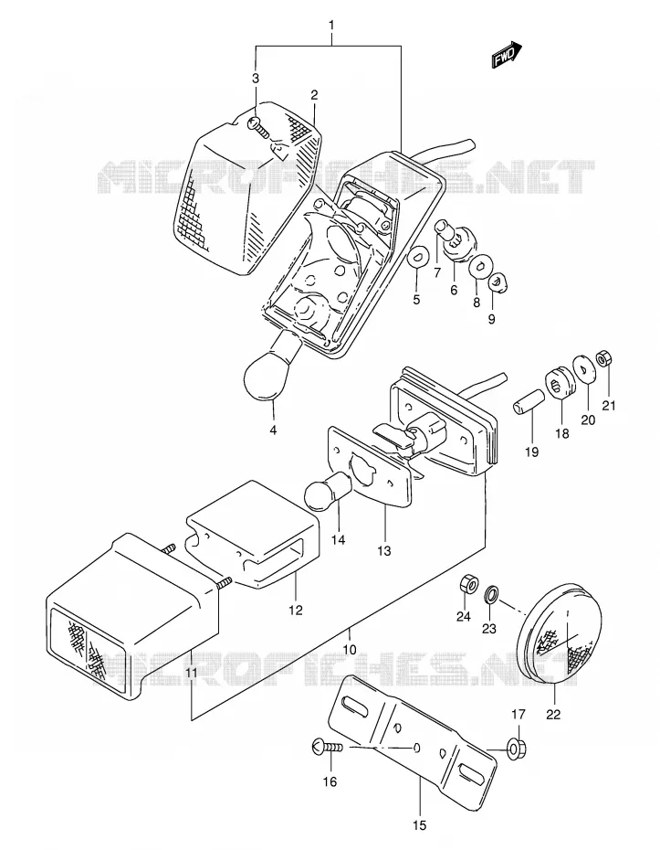 FEU ARRIERE Suzuki MOTO 350 DR 1999  DR350SEX(E2)