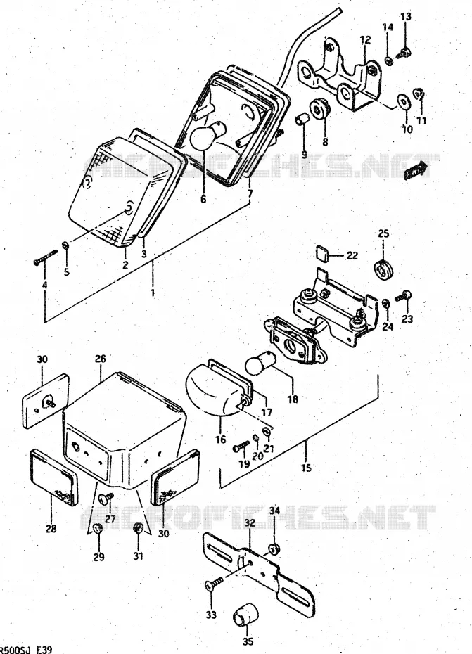 FEU ARRIERE Suzuki MOTO 500 DR 1986  DR500G(G/H/J)