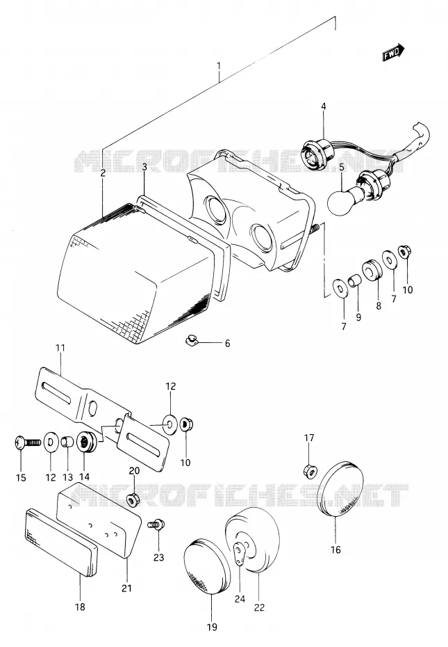 FEU ARRIERE Suzuki MOTO 650 DR 1990  DR650RSUL(E2)