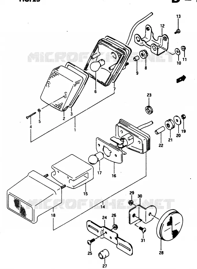 FEU ARRIERE Suzuki MOTO 650 DR 1990  DR650RUL(L)