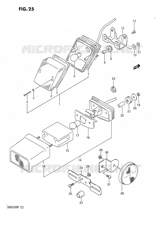 FEU ARRIERE Suzuki MOTO 650 DR 1991  DR650RUM(E2)
