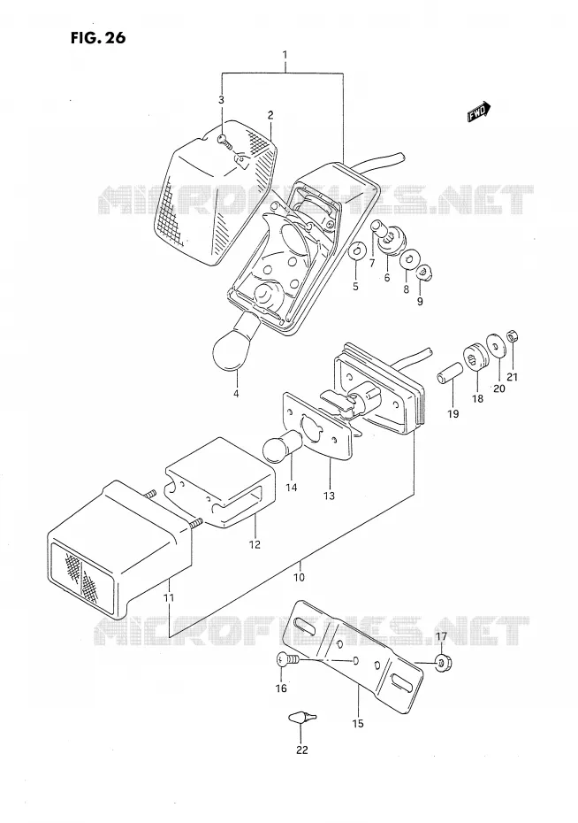 FEU ARRIERE Suzuki MOTO 650 DR 1992  DR650RUN(E4)