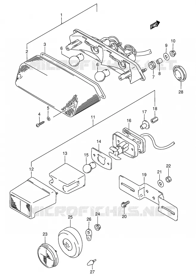 FEU ARRIERE Suzuki MOTO 800 DR 1997  DR800SUV