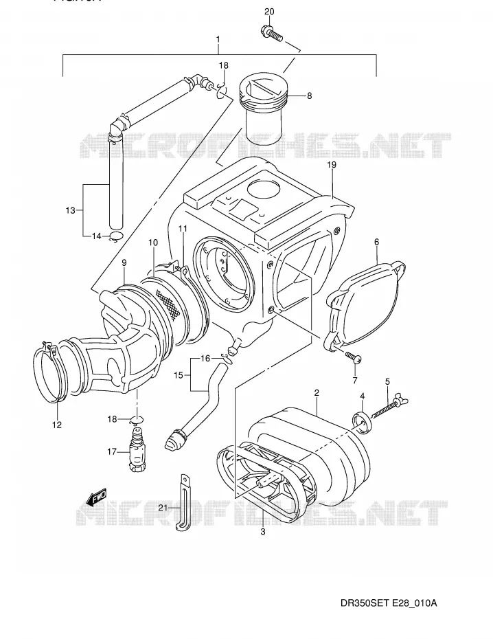FILTRE A AIR (MODELE R/S/T) Suzuki MOTO 350 DR 1991  DR350SM(E28)