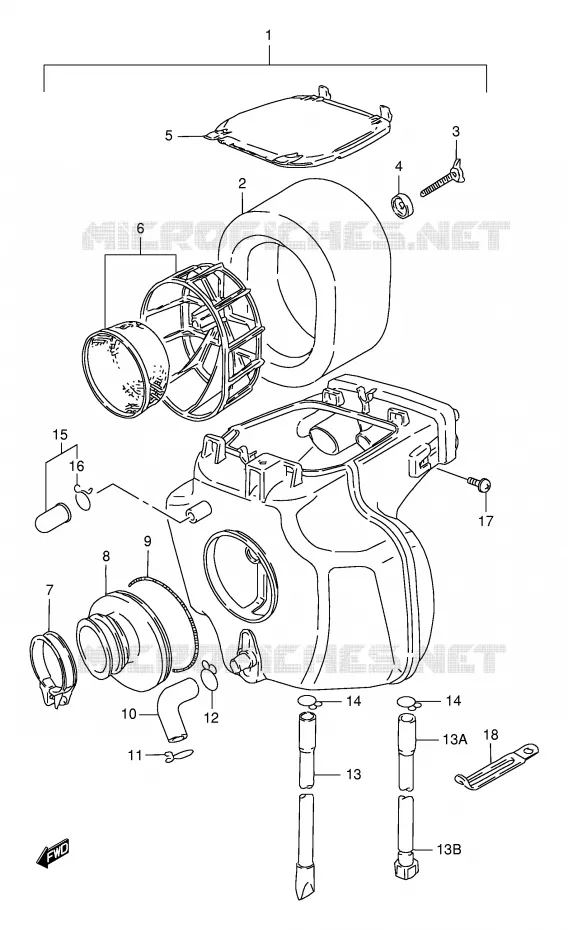 FILTRE A AIR Suzuki MOTO 125 DR 1999  DR125SEX(E4)