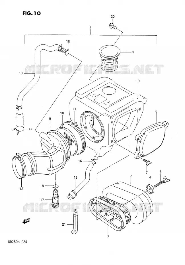 FILTRE A AIR Suzuki MOTO 250 DR 1991  DR250M(E24)