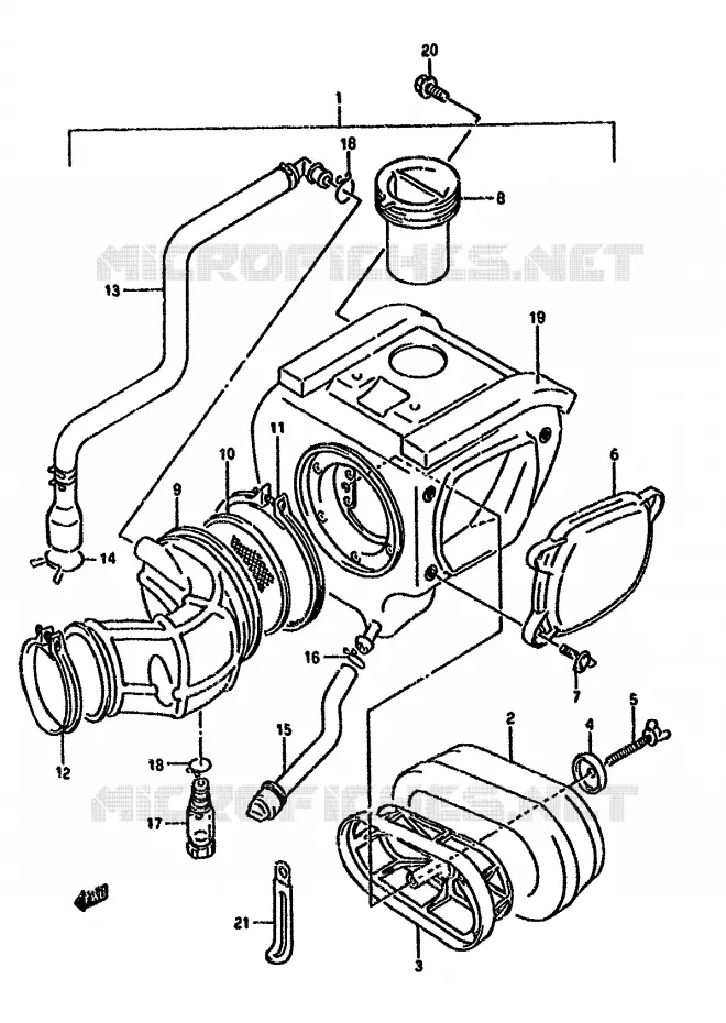 FILTRE A AIR Suzuki MOTO 350 DR 1990  DR350SL(L/M/N/P/R)