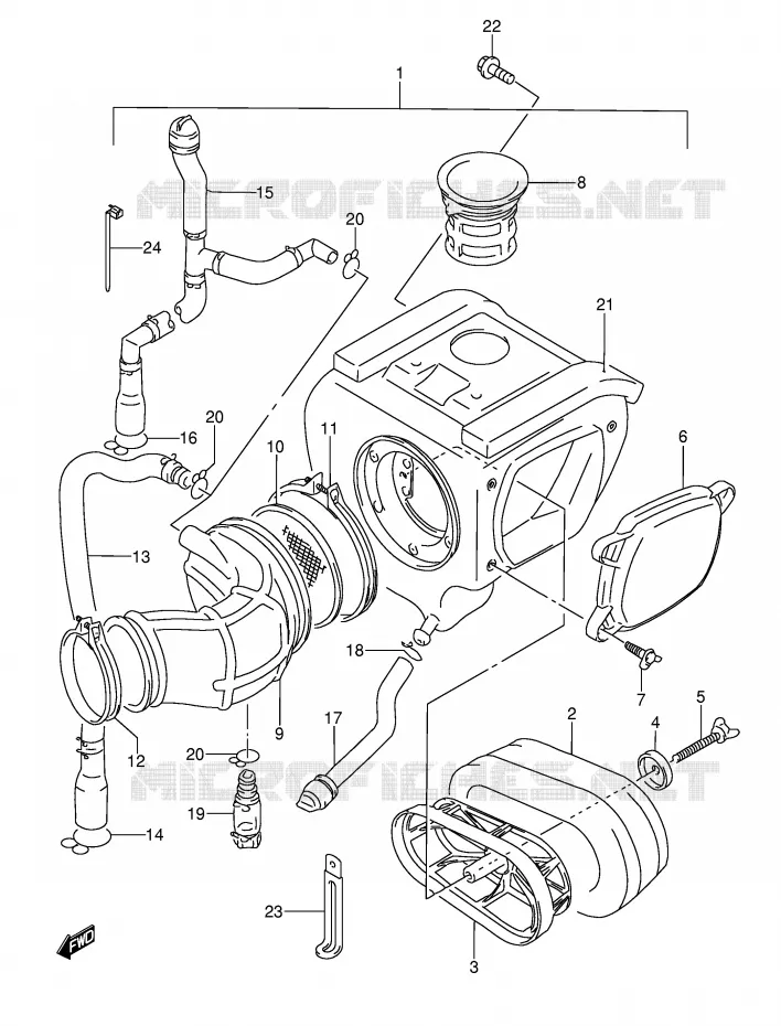 FILTRE A AIR Suzuki MOTO 350 DR 1994  DR350R(E3)