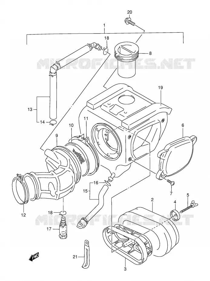 FILTRE A AIR Suzuki MOTO 350 DR 1997  DR350SEV(E2)