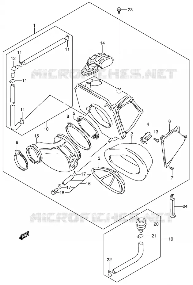 FILTRE A AIR Suzuki MOTO 650 DR 2001  DR650SEK1(E4)