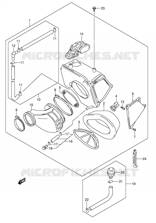 FILTRE A AIR Suzuki MOTO 650 DR 2003  DR650SEK3(E3/E28)
