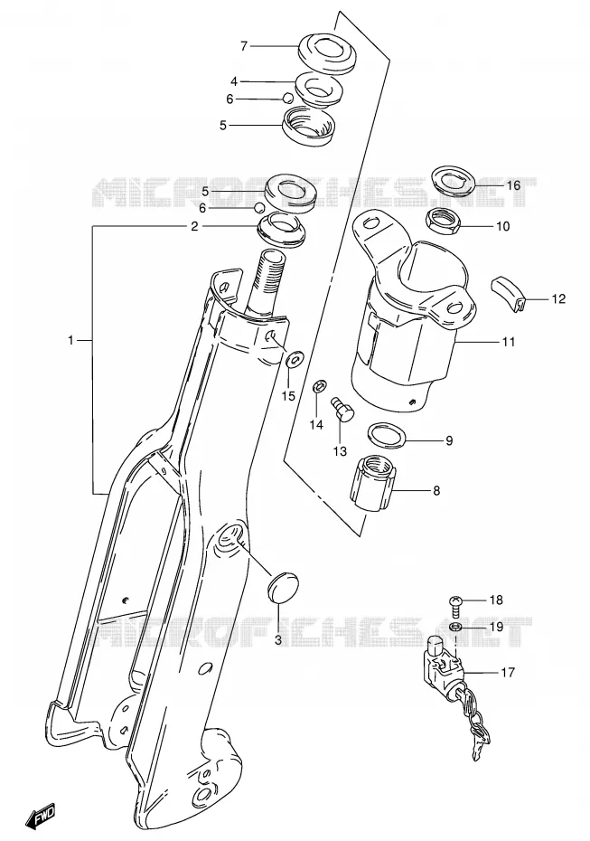 FOURCHE AVANT Suzuki SCOOTER 80 FB 1991  FB80M(E1)